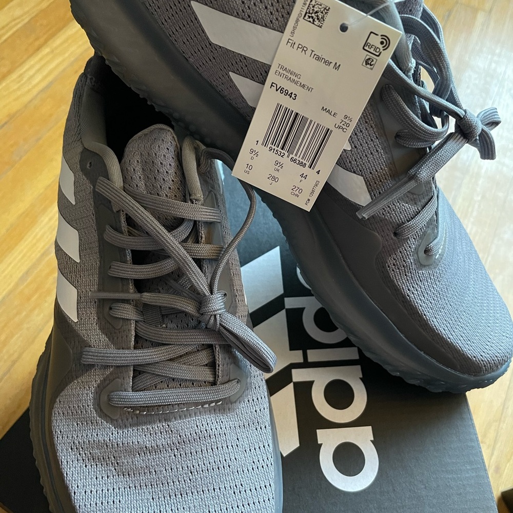New in box Adidas Fit PR Trainer shoes. New with tags, never worn. Size 10 (44)